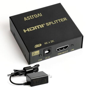 AstroAI HDMI ���z��X�v���b�^�[ �����o�� 1����2�o�� �A�_�v�^�[PSE�F�� �����o�� 4K 3D HDCP Ver 1.4 Nintendo Switch PS4 Xbox HDTV DVD�v���[���[�ȂǑΉ� ����m�F��