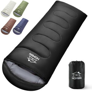 寝袋シュラフ冬用夏用封筒型Homiin軽量オールシーズン枕付きコンパクト1Kg1.4Kg1.8Kg保温耐寒防水快適温度-5°C-25°Cキャンプ車中泊来客用防災用避難用アウトドア登山簡単収納丸洗い可能