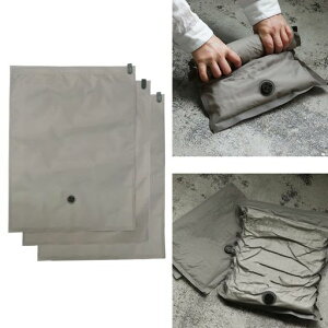 VorsiPro圧縮袋旅行衣類圧縮袋3枚入あっしゅく袋手巻き真空あっしゅく袋手押し旅行用圧縮袋ポンプ不要くるくる圧縮袋デザイン圧縮袋防カビ防虫衣替え収納真空再利用可能便利グッズ衣類…