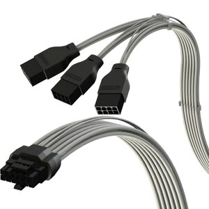 LINKUP-AVAPCIE5.016Pin(12+4)���d���d���P�[�u��|16AWG�A���`�A�͂񂾕t���A�X���[�u�^�C�v|3x8PinPCIE4.0PSU�p|RTX50�ERTX40�ERTX30FEGPUs