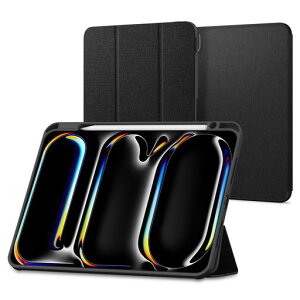Spigen iPad Pro 11�C���` M5/M4 (2025/2024) �P�[�X �X�^���h �ϏՌ� ���菝�h�~ �t�@�u���b�N �I�[�g�X���[�v �A�[�o���E�t�B�b�g ACS07020 (�u���b�N)