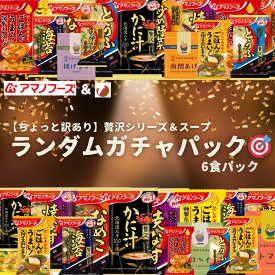 【ちょっと訳ありガチャ】お一人様2セットまで 贅沢人気みそ汁＆スープ6食 早い物勝ち フリーズドライ 中身ランダム アマノフーズ 送料無料 フリーズドライ即席味噌汁 福袋 お得 わけあり食品 アウトレット 訳あり食品詰め合わせ インスタント 賞味期限26年3月【数量限定】