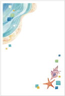 官製はがき10枚 パック　暑中見舞いはがき（砂浜）（絵柄のみ・文字なし）（s-k41）　85円切手付官製はがき