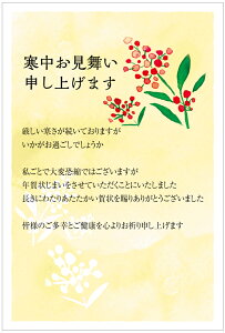 寒中見舞いはがき10枚パック(なんてんの実)【年賀状じまい文章印刷済み】 裏面印刷済み 名入れオプション同時購入で名入れできます