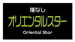 種なしオリエンタルスター シール(225-2yoko)横型 アート紙 ぶどう品種シール ぶどうラベル サイズ48.3×25.4ミリ