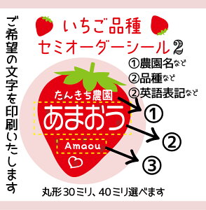 いちご品種セミオーダーシール*2*丸形30ミリ 40ミリ サイズ、枚数選べます