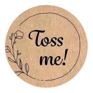 Toss me シール サイズ、枚数選べます 丸形30ミリ48枚入/40ミリ24枚入 クラフト紙 tossme-02 ウェディングのフラワーシャワーに