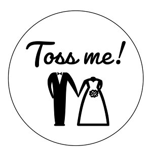Toss me シール サイズ、枚数選べます 丸形30ミリ48枚入/40ミリ24枚入 ホワイト上質紙 tossme-14 ウェディングのフラワーシャワーに