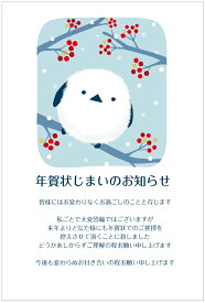 年賀状じまい はがき 10枚入（シマ・エナガさん）年賀状での挨拶をやめる 文章印刷済み 官製はがき（切手付）/私製はがき（切手なし）