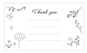 サンクスカード(design12)Thank youカード ウェディング サンキューカード おしゃれ結婚式 結婚披露宴 ブライダル カード メッセージカード ショップカード 内祝 寄せ書き パーティー