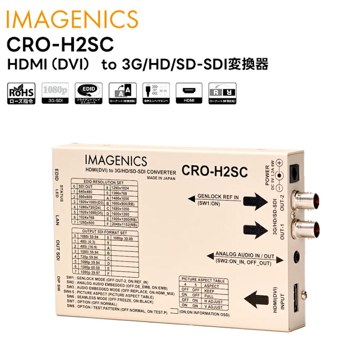 楽天市場】【取り寄せ商品】 CRO-H2SC HDMI(DVI) to 3G/HD/SD-SDI変換 