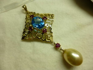 yz _ AeB[NfUC K18 y_ggbv u[gp[Y r[ m^ yz #137 gp[Y Topaz g Ruby mp[ ^ p[ Pearl