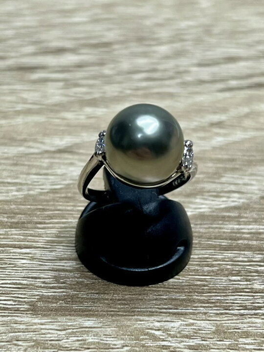 楽天市場】【送料無料】 Pt900 リング タヒチ 黒真珠 指輪 ダイヤ  
