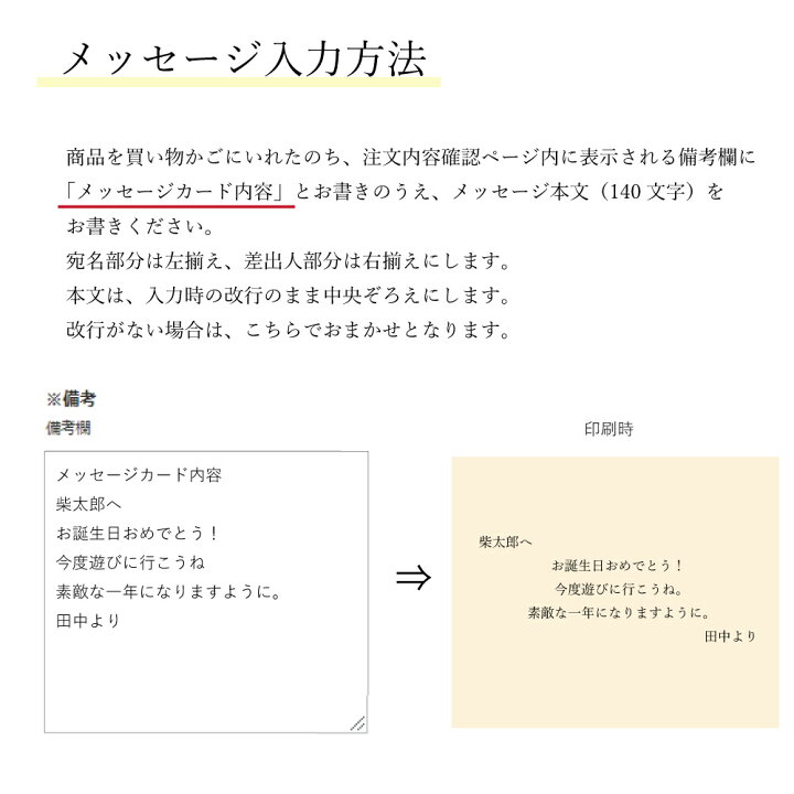楽天市場 自分の言葉を贈れる メッセージカード 単品でのご注文はできません 140文字入力できます 大切な方へのギフトに気持ちを添えて 誕生日 お祝い お礼 結婚祝い プレゼント 田中箸店