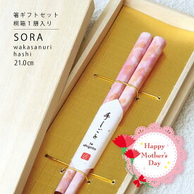 ＼母の日 送料無料／桐箱1膳入り 空-sora 箸ギフト ピンク 21cm【箸 マーブル ピンク 大理石 大理石柄 ギフト 結婚祝い 北欧風 シンプル おしゃれ かわいい プレゼント 記念日 贈り物 食洗機対応 はし お箸 20代 30代 40代 50代】