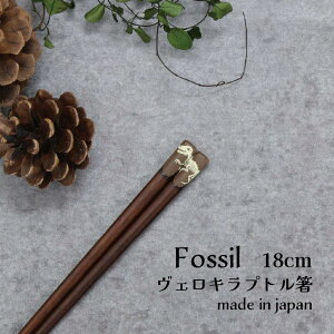 Fossil ヴェロキラプトル箸 18.0cm 1膳【Fossil 恐竜 日本製 18.0cm こども箸 子供箸 給食 すべり止め つまみやすい 使いやすい 練習 シンプル 骨格 骨柄 ダイナソー 古代 ゆうパケット対応 メール便
