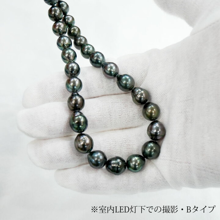 楽天市場】【黒蝶真珠】10.7-7mmセミバロックネックレス【送料無料 