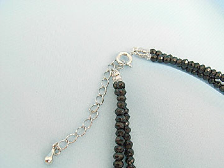 楽天市場】2連ブラックスピネルネックレス 約3mm 全長40cm 