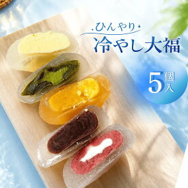 冷たい ひんやり スイーツ 冷やし大福 夏季限定 5種類 5個入 ラズベリーミルク 抹茶 日向夏みかん カスタード 塩こしあん【5個】冷凍食品 お菓子 和菓子 お取り寄せグルメ 詰め合わせ プチギフト 手土産 カフェ