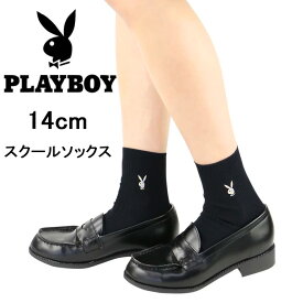 LAYBOY （プレイボーイ） スクールソックス 学校 制服 靴下 14cm丈 スクールソックス ワンポイント 両面刺繍入り リブ レディース クルーソックス 靴下
