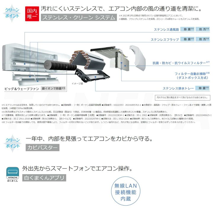 楽天市場】廃番【地域に拠りあす楽 在庫あり】◎日立《RAS-ZJ22N W 