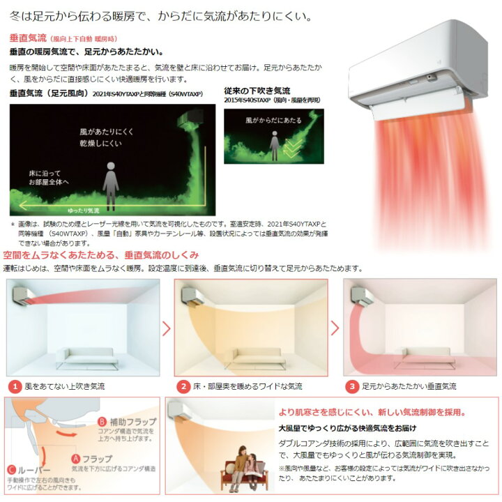 楽天市場 ﾀﾞｲｷﾝ ﾙｰﾑｴｱｺﾝ 冷暖 除湿 Axｼﾘｰｽﾞ S56ytaxp W F56ytaxp W R56yaxp ﾘﾓｺﾝ 単200v 18畳 2021年ﾓﾃﾞﾙ ﾎﾜｲﾄ 旧品番 S56xtaxp W Daikin たね葉