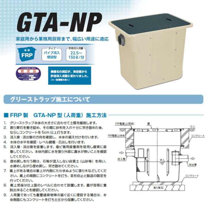 楽天市場】【地域に拠りあす楽 在庫あり】◎前澤化成工業 GTA-N22 + 