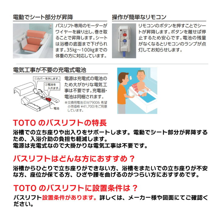 楽天市場】TOTO EWBS101RS-1 : ﾊﾞｽﾘﾌﾄ ｱｰﾑﾚｽﾄ乗り越えｷｯﾄｾｯﾄ ﾚﾝﾀﾙ向け 