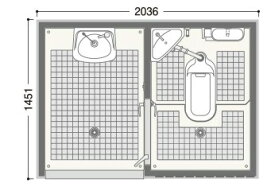⊥・ハマネツ屋外ユニット エポックトイレ 水洗 手洗+兼用和式:TU-EPMJ (1570010)∴∴