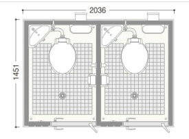 ⊥・ハマネツ屋外ユニット エポックトイレ 水洗 洋式+洋式:TU-EPWW-K∴∴