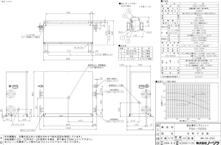 楽天市場】ﾉｰﾘﾂ PQU-150SS (0703721) : 業務用即湯循環ﾎﾟﾝﾌﾟﾕﾆｯﾄ 