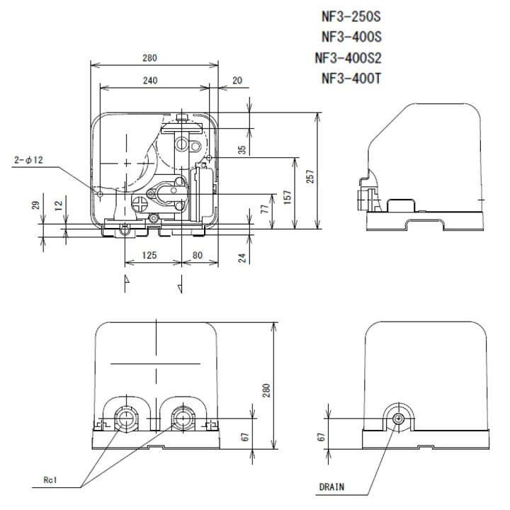 楽天市場】【地域に拠りあす楽 在庫あり】川本製作所 NF3-250S+TAB-10+ 