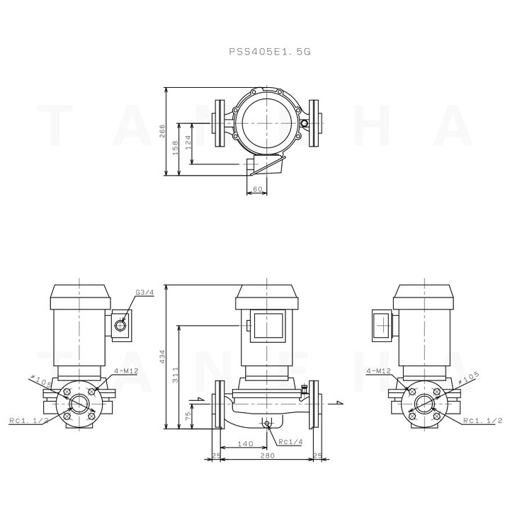 楽天市場】川本製作所 PSS405E1.5G (50HZ) 40A 三相200V 1.5Kw 