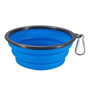 ポータブル犬用飲用噴水、折りたたみ式ペット用水飲み場、容量350ml、シリコン素材、コンパクトで持ち運び可能、カラビナ付き、便利な旅行用ペットボウル、給水器、給餌器