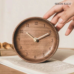 置き時計 木目調 クロック 置時計 アナログ 時計 テーブルクロック コンパクト シンプル 子供部屋3598