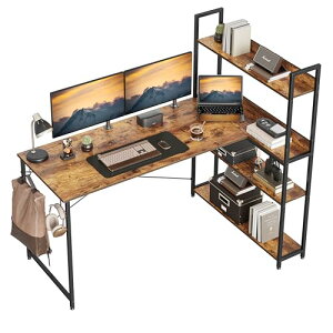 パソコンデスク l字デスク ラック付き 幅120cm ブラック