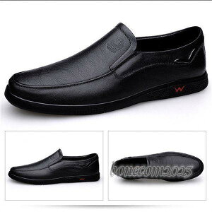 メンズ 靴 レザーシューズ スリッポン 幅広 軽量 ウォーキングシューズ フラットシューズ 紳士靴 おしゃれ 滑り止め 通気 履きやすい