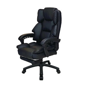 「公式メーカー直営」オフィスチェア ゲーミングチェア デスクチェア (ポケットコイル搭載) PUレザ 高級感 おしゃれ リクライニングチェア 一人掛け 社長椅子 伸縮可能なオットマン