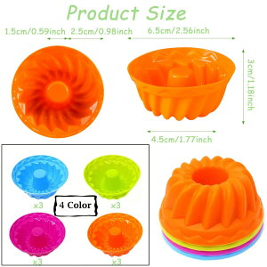 2.5�C���` x 1.6�C���` x 1�C���`�̃V���R���x�[�L���O�J�b�v12�p�b�N�A�~�j�V���R���x�[�L���O�P�[�L�^�A�m���X�e�B�b�N�J�b�v�P�[�L���C�i�[�ABPA�t���[�̃t�@���V�[�f�U�[�g�g���C - �[