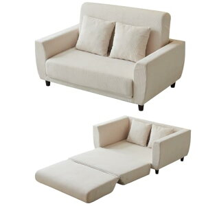 ソファーベッド ソファ 2人掛け コーデュロイ生地 折りたたみベッド 抱き枕付き 3WAY ソファベッド ローソファ シングル カウチソファー 一人暮らし ワンルーム おしゃれ (グレーブラウン)