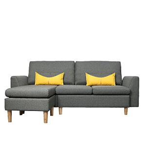 肘掛け付きソファ、幅186cm+フットスツール、頑丈で耐久性のある3人掛けL字型ソファ、自由なレイアウト、快適な生地の3人掛けコーナーソファ、洗える、リビングルームショップアパートメ