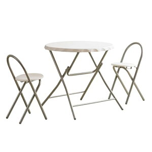 _CjOe[uZbg 2lp 3_Zbg ܂肽  e[u a80.5cm JtFe[uZbg zCg+zCgr i  RpNg (Antique White)