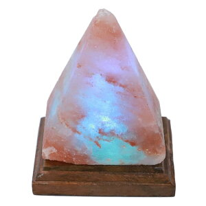 ヒマラヤ岩塩ランプ 岩塩ランプ 7色 LEDライト USB 間接照明 ピラミッド 卓上ランプ ソルトロックランプ インテリア 置き物 置物ライト ライト 空気浄化 天然クリスタル 木製のベース おしゃ