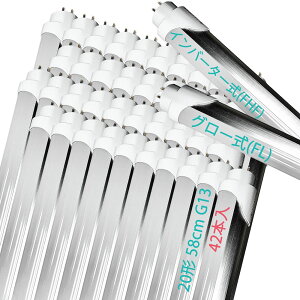 LEDu 20W`  58CM G13 O[ Hsv d 9W VƖ 20^ ǌu Ɩ {ݏƖ X܏Ɩ (O[ FA4{)