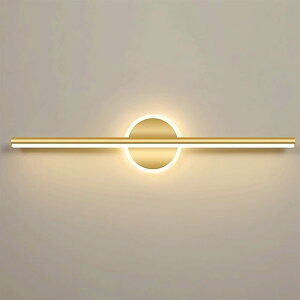 洗面所ウォールライトモダンなバスルームバニティライトLEDミラーフロントランプ洗面所メイクアップミラーライト、ゴールドメタル壁取り付け用燭台壁掛け照明照明器具