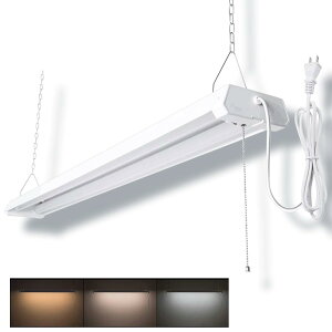 LED蛍光灯 40W形 2灯相当 器具一体形 4000lm 36W 高輝度 電球色 昼白色 昼光色 ベースライト 3段階調色 天井直付型 40形 蛍光灯 プルスイッチ付 ショップライト チェーン