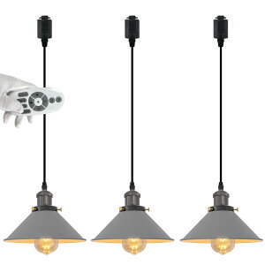 ダクトレール用 ペンダントライト 遠隔操作 LED 4W(60W形相当)エジソン電球 付き E26口金 モダン 和風 ライティングレール用 北欧 コーヒー風 メタルケット
