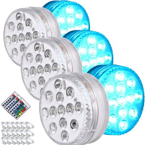 水中ライト LED潜水ライト RGB リモコン付き 配線不要 吸盤式 明るさ調節 色調変更 フローティングプールライト お風呂ライト 水槽照明 水中照明 水族館照明 お風呂 水族館 花瓶 庭 ガーデン