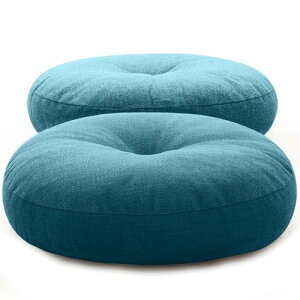 座布団 フロアクッション 2個セット 円形 丸 畳チェアパッド カバー付き 風合いドビー ごろ寝クッション 椅子用 チェアクッション オフィスチェアー用 丸洗い おしゃれ ナチュラル