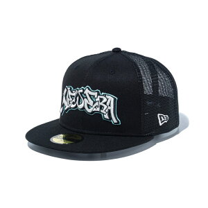 NEW ERA(ニューエラ) キャップ 59FIFTY トラッカーThrow up Logo ブラック 5950TR SLOWUP LOGO BLK 14527603ニューエラ メッシュキャップ
